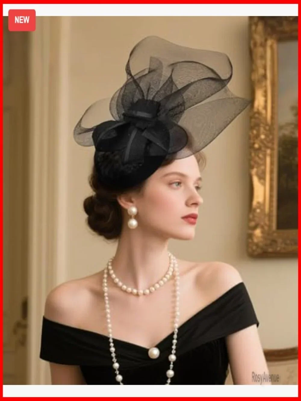 Derby Fascinator Hat with Mesh Crown for Tea Parties and Events